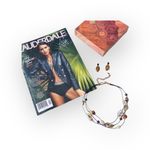 Chico's new Chico’s ❁ Boho Glass Bead Beach Necklace + Earring Set ❁ Animal Print ❁ Chic Photo 1