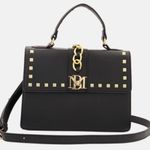 Badgley Mischka  Black Satchel with Gold Accents Photo 0
