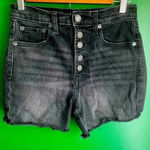 Gap CLEARANCE Cutoff Black Denim Jean Shorts 00 24 Hugh Rise 4” EUC Button Fly Photo 0