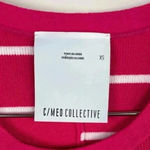 C/MEO COLLECTIVE  Pink And White‎ Striped Puff Sleeve Sweater Photo 6
