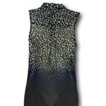 H&M Divided Cheetah PRINT Blue Ombré Sheer Button Down Shirt SIZE: 2 Photo 2