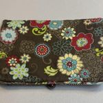Thirty One Brown Flower Power Carry All Make Up Jewelry Large Travel Bag 9" x 6" Photo 5
