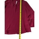 Naked Zebra Color:Wine Bell Ruffle Sleeve Top Women's Size Small | 19-15 Photo 5