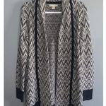 Banana Republic Navy Blue & White Merino Wool Chevron Print Cardigan Sweater S Photo 2