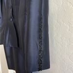 Liancarlo Couture 100% Silk Beaded Jacket and Skirt Set Deep Navy Blue, Size 10 Blue Photo 11
