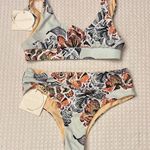 Kulani Kinis NEW! HARPER S Mint Peach Hawaiian High Waist Cheeky Bikini Bottoms Photo 5
