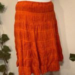 Max Studio Burnt Orange Tiered A Line Skirt Photo 3