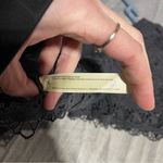 Free People  Dark Gray Lace Short Sleeve Tank Top/Crop Top; XS Women's Photo 5