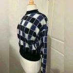 Hugo Boss BOSS  $278 Sweater Fiametta Pullover Check Wool Blend Plaid Fall Cozy Photo 3