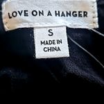 love on a hanger Black Embroidered Floral Spaghetti Strap Peplum Top Size Small Photo 5