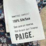 Paige  Floral V-neck 100% Silk Sheer Blouse Small Photo 6