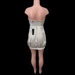 BCBGMAXAZRIA NWT  Satin Pleated Strapless Mini Dress Size 4 Champagne Color‎ Photo 2