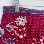 Maeve by Anthropologie red a line mini embroidered embellished skirt. Size 10 Photo 1