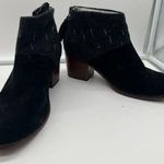 Toms  Leila Ankle Boots Women's Black Suede Dotted Wool Photo 0