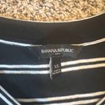 Banana Republic Black White Stripe Midi Dress Elastic Waist Side Pockets XS Photo 1