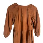 Mango Falcon Rust Orange Ruched V-Neck 3/4 Sleeve Tiered A-Line Mini Dress 2 Photo 5