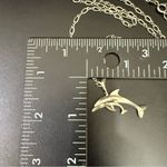 Vintage 925 STERLING Silver Mother & Baby Dolphin Pendant 18” Necklace 6g. Photo 3