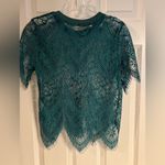 Anthropologie Bishop + Young Lace Over Shirt Size Small, Emerald Green Photo 7