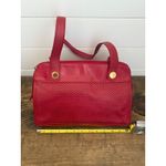 Vintage Medallion Red Leather‎ Perforated Shoulder Bag Purse Y2K Style Photo 4