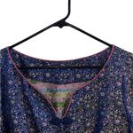 Qipao Cheongsam Zansae Silk Embroidered Floral Navy Dress midi dress Blue Size L Photo 2