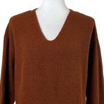 Apt. 9  Sweater V-neck Oversized Long Sleeves Soft Dark Orange Women’s Size Large Photo 4