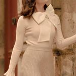 Nancy Pink Dust Sparkle Sweater Size Extra Large Bow NEW Photo 1