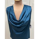 Inc Teal Green Sleeveless Blouse Cowl Neck Layering Career Professional Photo 1