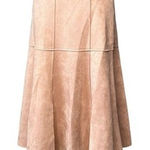 FAVLUX Fawn Tan Faux Suede Seamed Trumpet Skirt MEDIUM Neutral Earth Tones NWT Photo 0