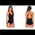 Alice + Olivia NWT Size Large Valentina Strappy Bodysuit in Black Photo 1