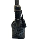 Coach Legacy Stripe Duffle Shoulder Bag Black Gray Signature Canvas Leather Trim Photo 5