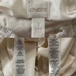 Chico's Chico’s Off White Mesh Lace Layered Short Sleeve Top Medium Photo 4