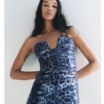ZARA NWT Short Minj Sequin Dress Leopard Print Festive Days Navy XL Photo 5