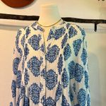 Nanette Lepore  Blue Print Lightweight Summer Beach Tunic Blouse Cover Up Size L Photo 1