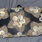 Frame Clutch Small-gold Bead Applique Jewel gold Metal  lift-clasp closure. Photo 0