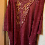Burgundy Lace Knit kimono style cover up osfm Size undefined Photo 0