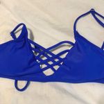 Lace Up Bathing Suit Top Blue Photo 0