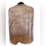 LOGO By Lori Goldstein LOGO Snakeskin Print Cardigan Berry White w/ Chiffon Hem Longline size small Photo 3