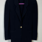St. John Collection ST. JOHN BASICS Black Santana Knit Long Sleeve Gold Buttons Blazer Size‎ 2 Photo 0