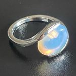 Natural opal stone S925 silver ring size 8 Photo 1