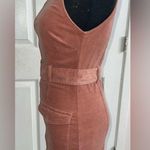 Forever 21 Pink blush velvet zip up dress with waist belt from  Photo 9