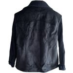 Womens Claiborne faux leather jacket with ribbed sweater sleeve Black Size M Photo 5