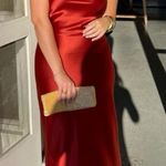 STAUD π Cadence Embellished Satin Maxi Dress in Rust Sz 4 Photo 0