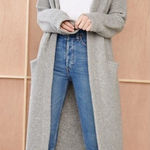 Jenni Kayne Sweater Boucle Duster Coat Merino Wool Cardigan Open Grey S GUC Photo 0