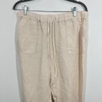 Joie  Linen Blend Jogger Pants Womens Medium Beige Drawstring Elastic Waist Photo 6