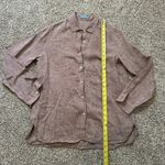 J. McLaughlin  light brown linen button down top size M Photo 8