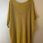 Eileen Fisher  Top Greengold Melange Linen Grain V Neck Knit Sz XL EUC Short Slv Photo 6