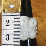 Natural Carved White Jade Sterling Silver Ring Size 9 Discounted Photo 5