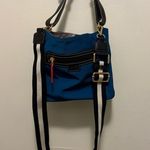 Frances Valentine June Hobo Handbag Navy Striped Strap Gold Zip Blue Photo 0