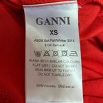 Ganni  Red Cowl Neck Long Sleeve Stretch Pull On Mini Bodycon Sweater Dress XS Photo 4