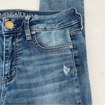 American Eagle  Outfitters Hi-Rise Jegging Super Stretch Ripped Blue Jeans Size 4 Photo 3